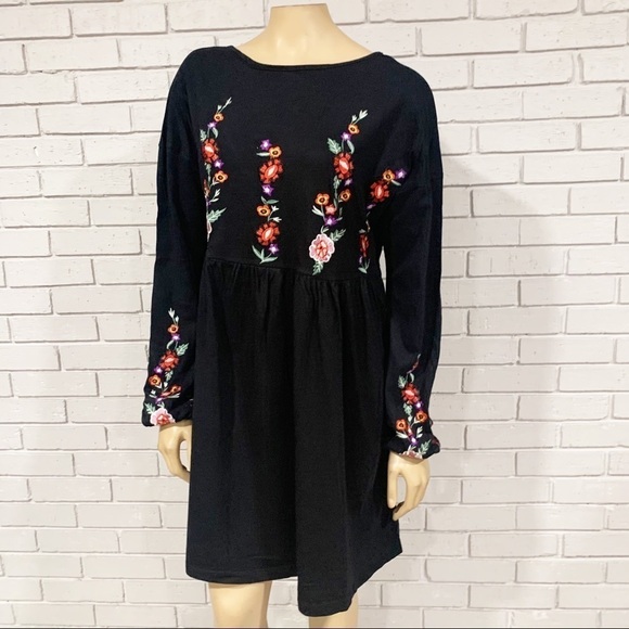 Asos Women's Tall Embroidered BohoSmock Mini Dress - Picture 11 of 12
